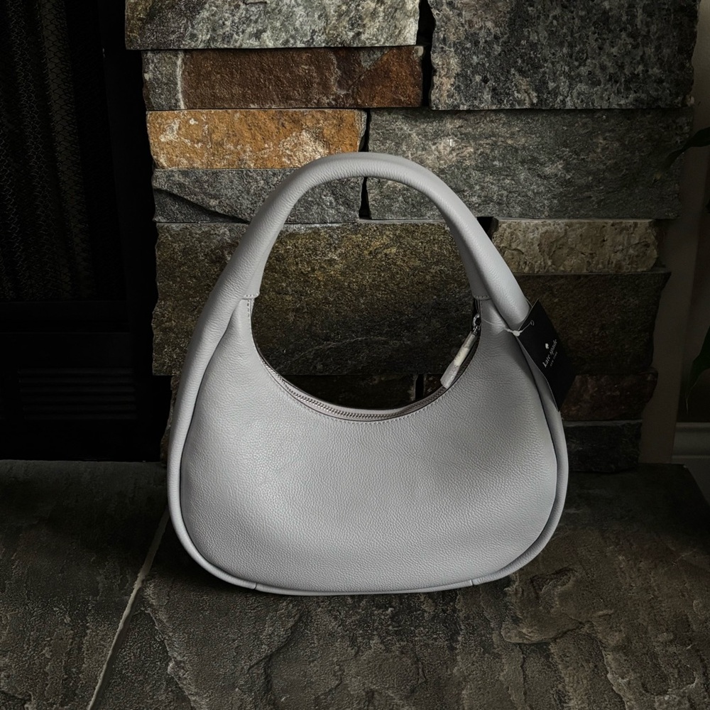 NWT Kate Spade Kayla Crescent Shoulder Bag Grey In Dust Bag XMAS Gift - Picture 2 of 15